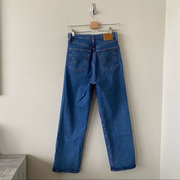 Levi’s-ribcage Straight Joli Thorax Droit Medium Wash Button Fly Jean - Picture 3 of 14